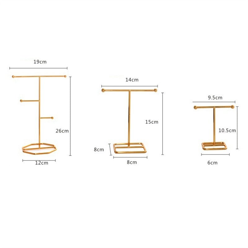 T-Bar Wrought Iron Jewellery Display Organiser with Modern Style
