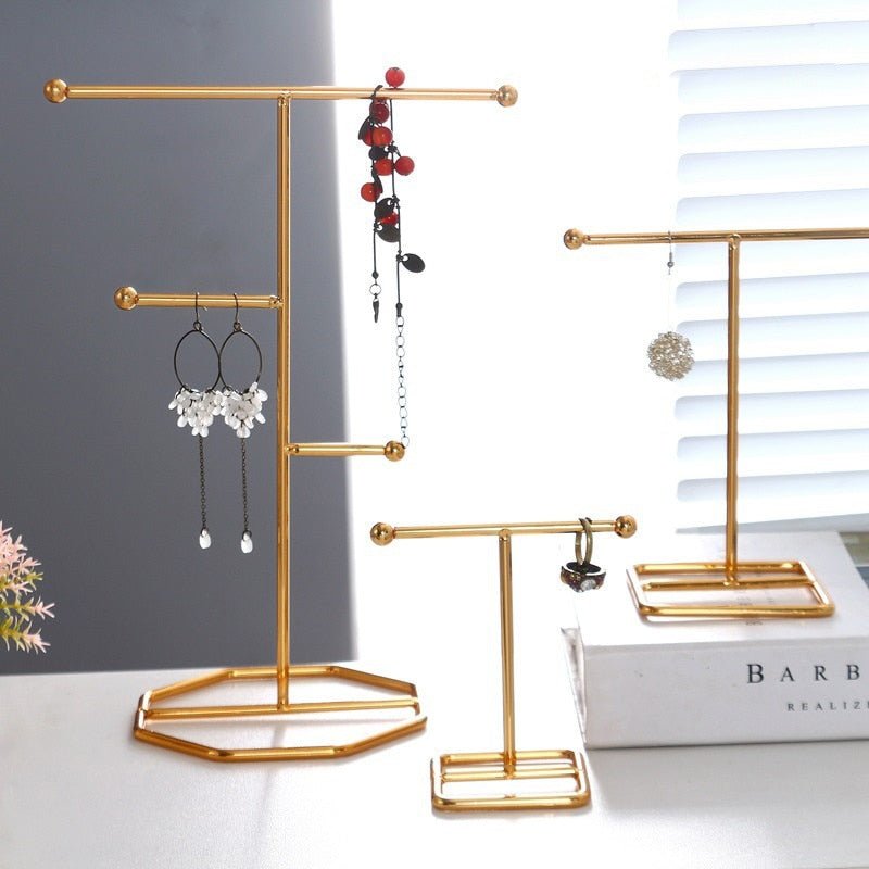 T-Bar Wrought Iron Jewellery Display Organiser with Modern Style
