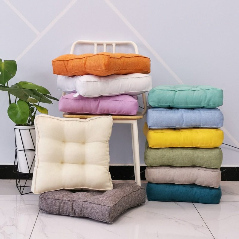Thickened Candy Coloured Cushion in Imitation Linen Style