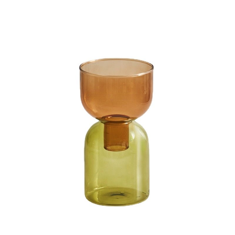Two Piece Mini Bud Vase Terrarium Set - Glass Modern Design