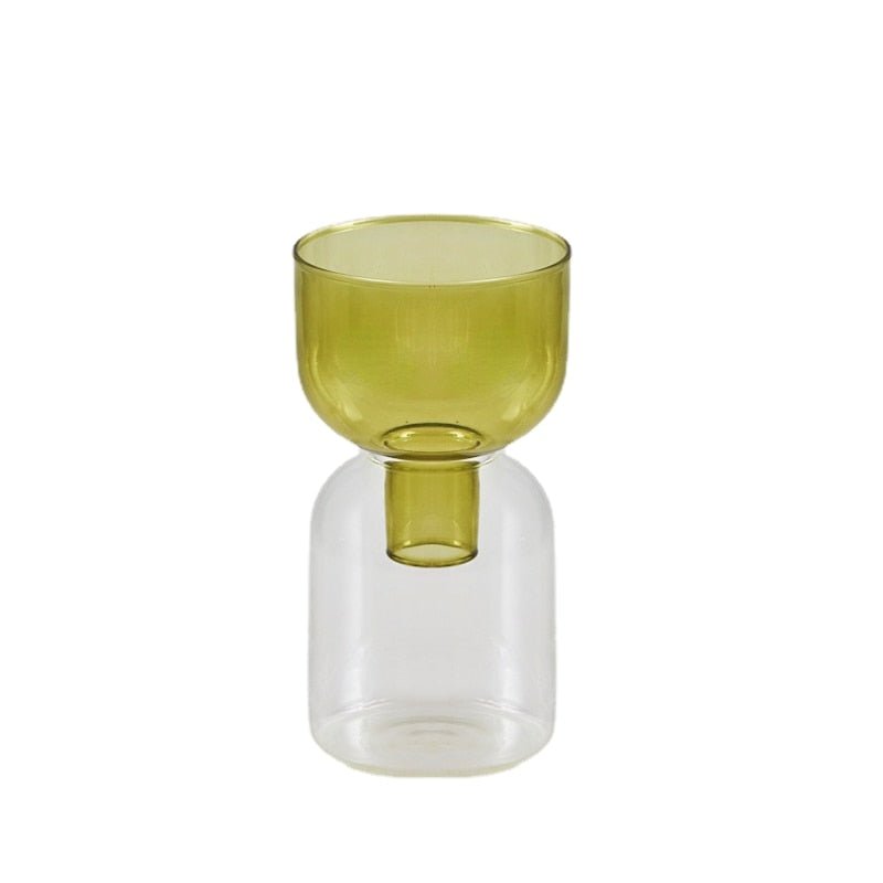 Two Piece Mini Bud Vase Terrarium Set - Glass Modern Design
