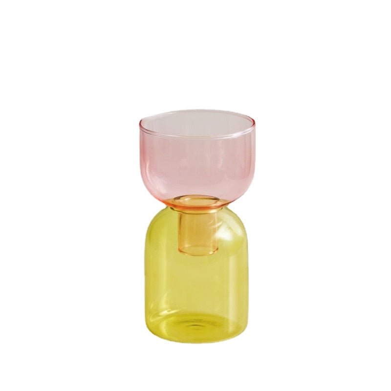 Two Piece Mini Bud Vase Terrarium Set - Glass Modern Design