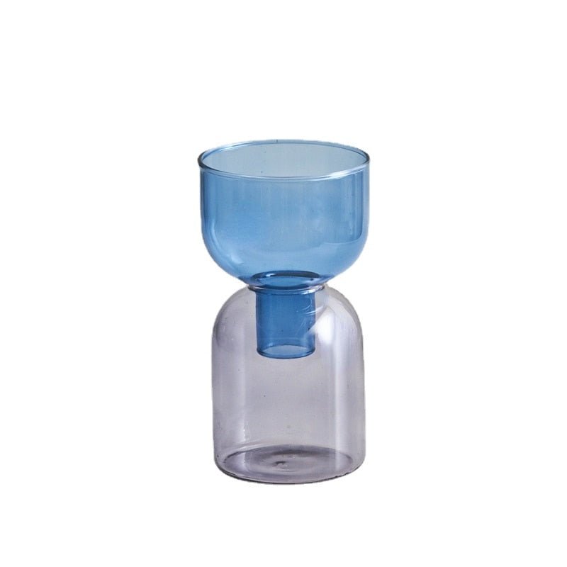 Two Piece Mini Bud Vase Terrarium Set - Glass Modern Design