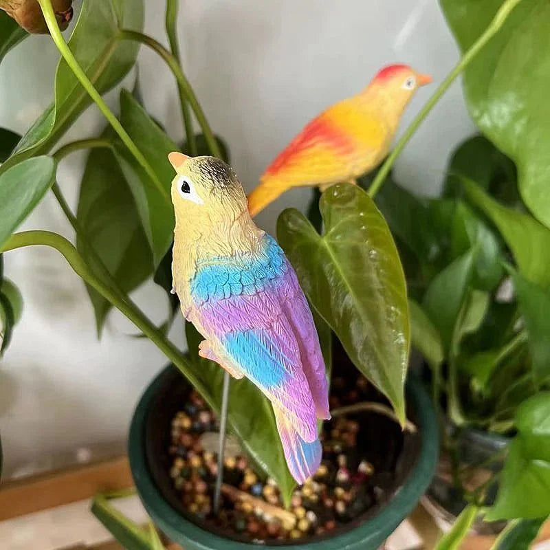 Two Piece Set Of Bird Figurines in Durable Resin Style