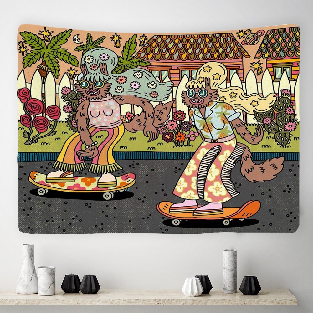 Vintage Psychedelic Rock Hip Hop Tapestry 100% Polyester