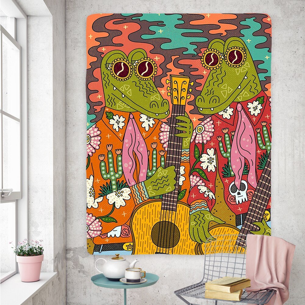 Vintage Psychedelic Rock Hip Hop Tapestry 100% Polyester