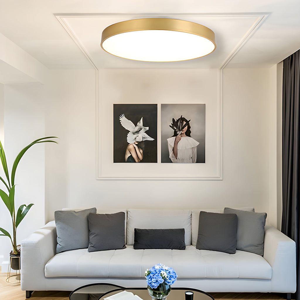 Surface Mounted Ultra-Thin Gold LED Ceiling Lamp