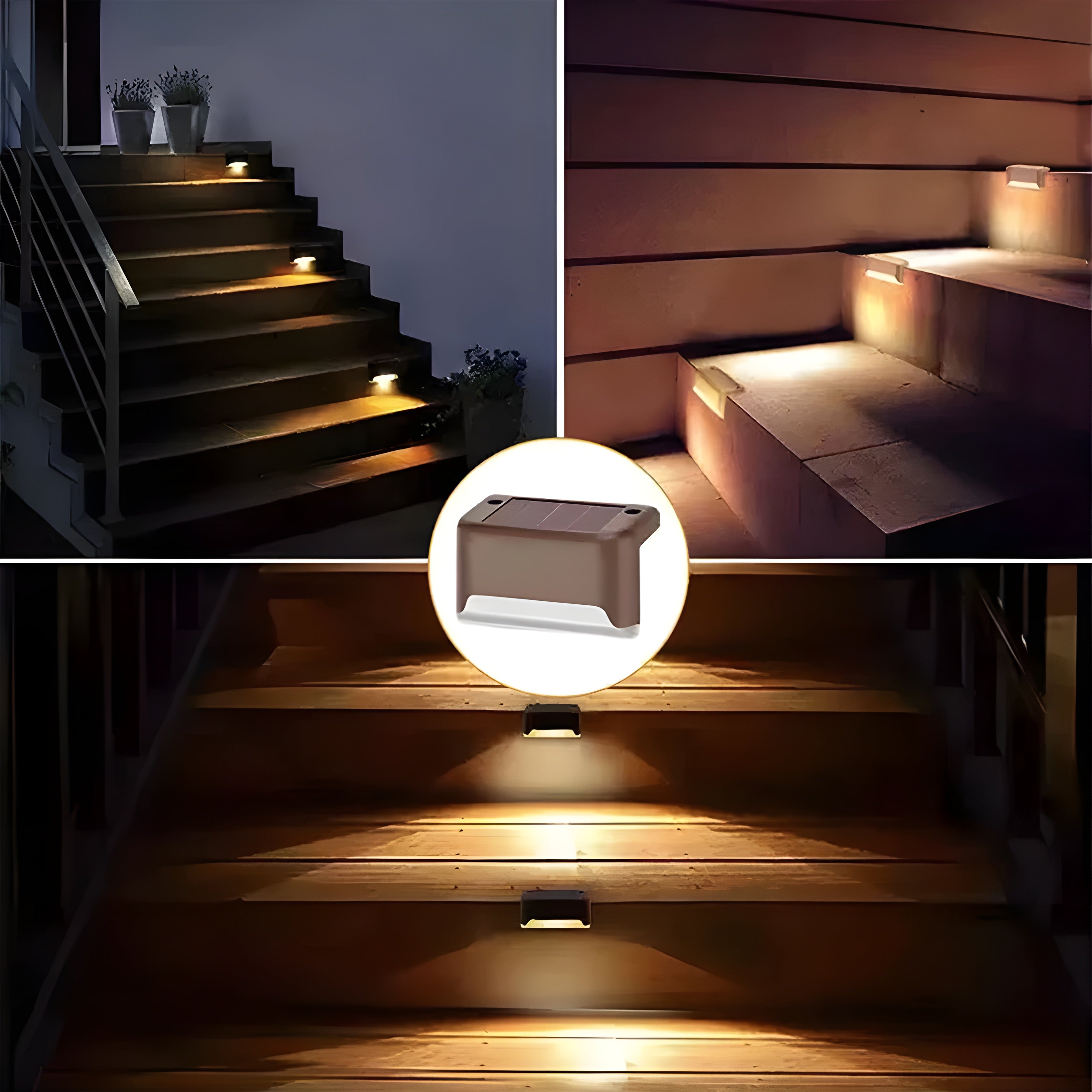 4/8/12 Pack Solar Outdoor Waterproof LED Step Lights