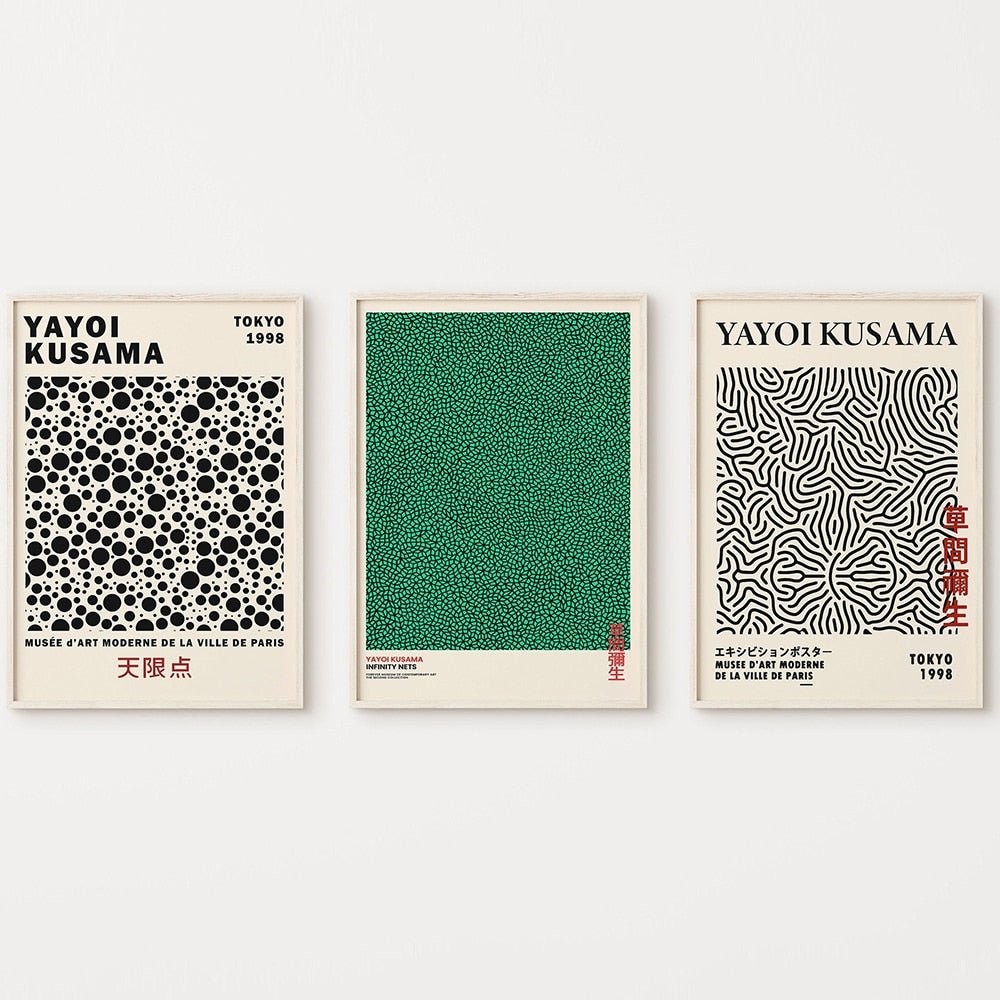 Yayoi Kusama Abstract Line Dots Canvas Poster Modern Art