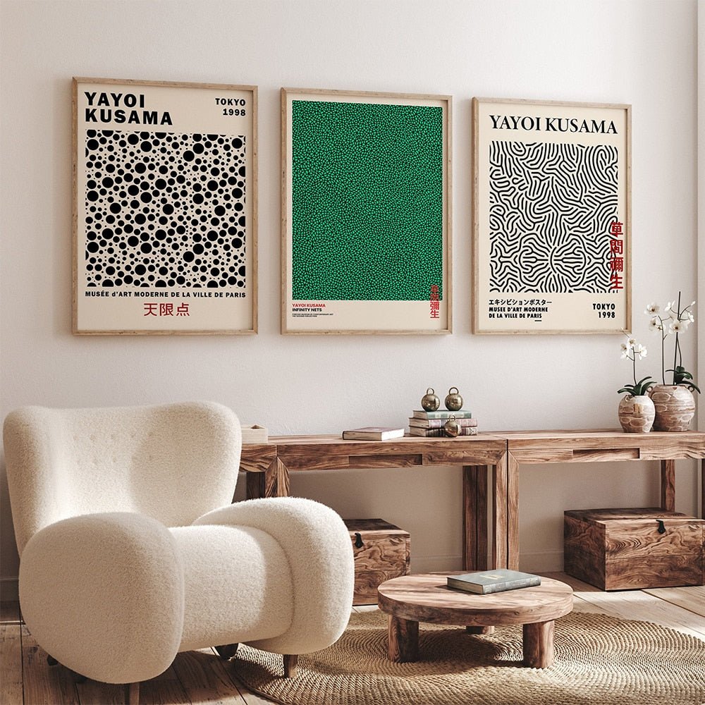 Yayoi Kusama Abstract Line Dots Canvas Poster Modern Art